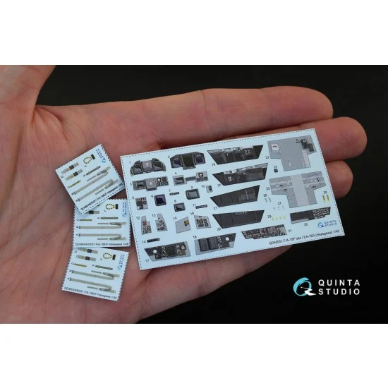 Quinta Studio QD48051 1/48 F/A-18F late / EA-18G 3D-Printed & Coloured Interior Decals for Hasegawa kit