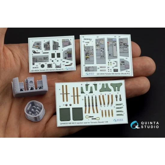 Quinta Studio QD+48054 1/48 German Tornado IDS Interior on Decal Paper for Revell kits w/Resin Parts - Model Planes