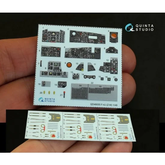 Quinta Studio QD48055 1/48 F-4J Interior Detail Set (on decal paper) for Zoukei-Mura Kit