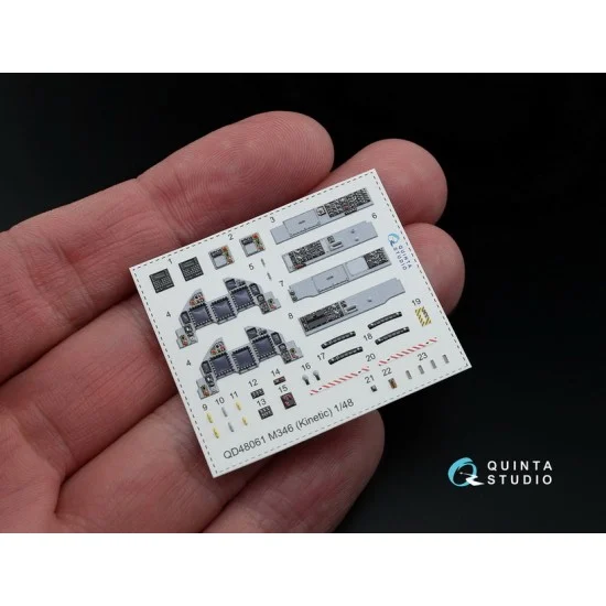 Quinta Studio QD48061 1/48 M346 Master Interior Detail Set (on decal paper) for Kinetic Kit - Model Planes