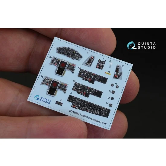 Quinta Studio QD48063 1/48 F-104G 3D-Printed & Coloured Interior Decals for Hasegawa kit