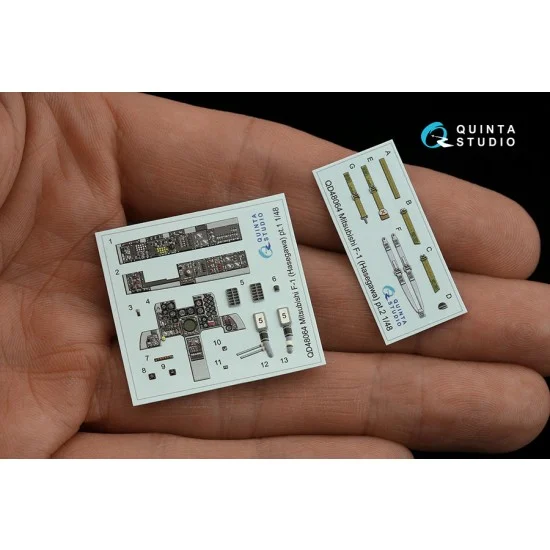 Quinta Studio QD48064 1/48 Mitsubishi F-1 Interior Detail Parts for Hasegawa kits