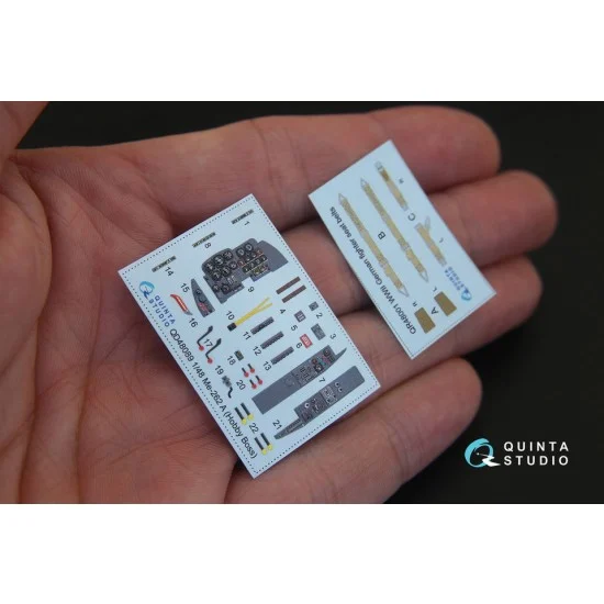 Quinta Studio QD48089 1/48 Me-262A 3D-Printed & Coloured Interior Decals for HobbyBoss kit