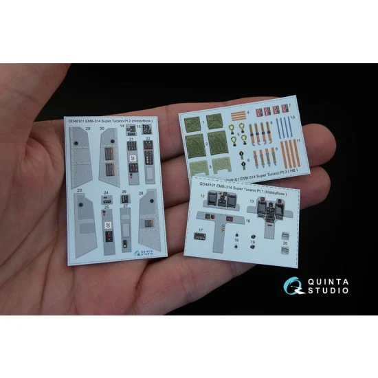 Quinta Studio QD48101 1/48 Embraer EMB-314 Super Tucano Coloured Interior Decals for HobbyBoss kit
