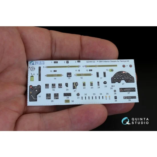 Quinta Studio QD48122 1/48 Lockheed P-38H Lightning Coloured Interior Decals for Tamiya kit