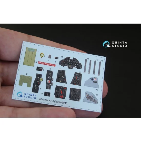 Quinta Studio QD48124 1/48 Douglas A-1J Skyraider 3D Printed & Coloured Interior Decals for Tamiya