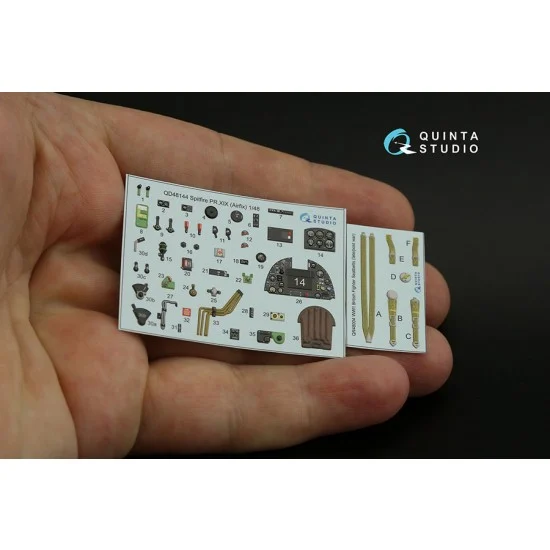 Quinta Studio QD48144 1/48 Supermarine Spitfire PR.XIX Interior Detail Parts for Airfix kits - Model Planes