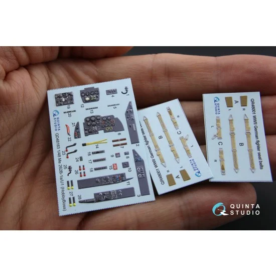 Quinta Studio QD48163 1/48 Messerschmitt Me 262B-1a/U1 Coloured Interior Decals for HobbyBoss kit