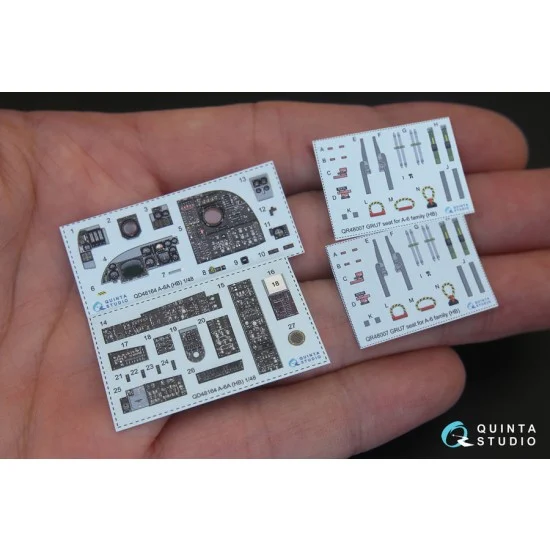 Quinta Studio QD48164 1/48 Grumman A-6A Intruder Coloured Interior Decals for HobbyBoss kit