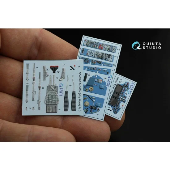 Quinta Studio QD48233 1/48 Sukhoi Su-27SM Interior Detail Parts for KittyHawk kits