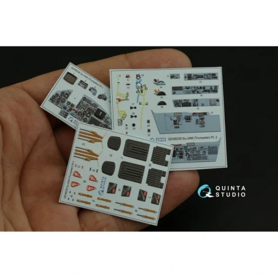 Quinta Studio QD48238 1/48 Su-24M 3D-Printed & Coloured Interior on Decal Paper for Trumpeter kits