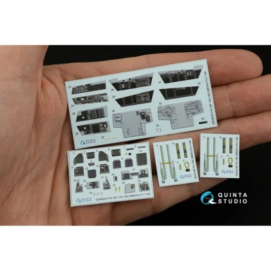 Quinta Studio QD48243 1/48 F/A-18F Late/EA-18G 3D-Printed & Coloured Interior on Decal Paper for Meng kits