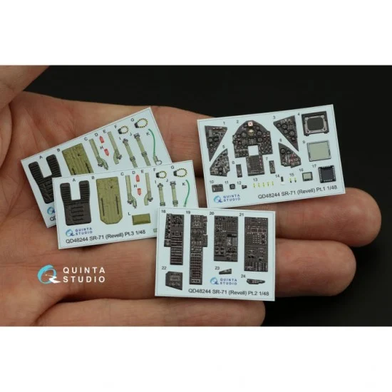 Quinta Studio QD48244 1/48 SR-71A Blackbird 3D-Printed & Coloured Interior on Decal Paper for Revell kits