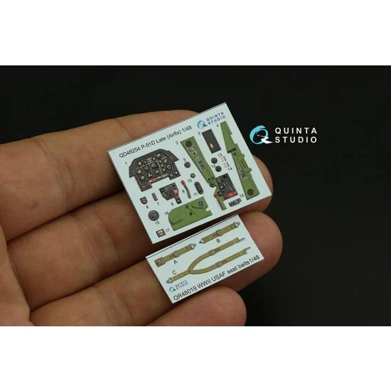 Quinta Studio QD48254 1/48 P-51D Mustang Late Interior Detail Parts for Airfix kits