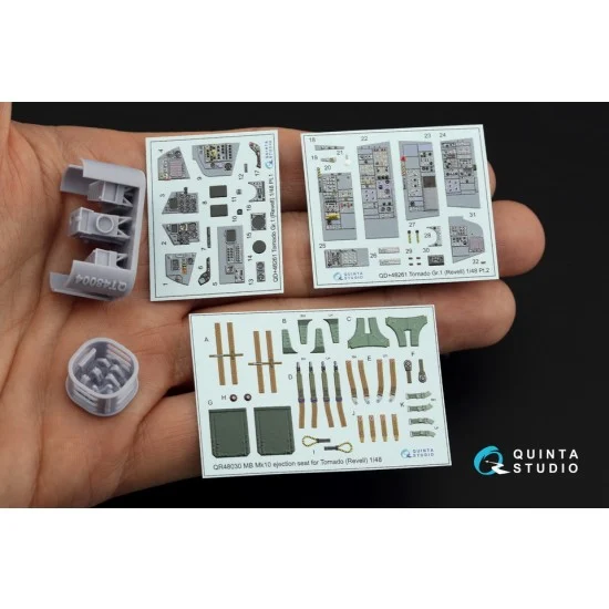 Quinta Studio QD+48261 1/48 Tornado GR.1 Interior on Decal Paper for Revell kits w/Resin Parts - Model Planes