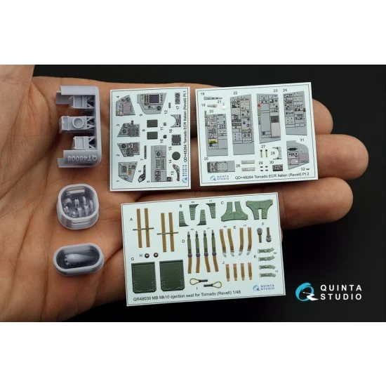 Quinta Studio QD+48264 1/48 Tornado ECR Italian Interior on Decal Paper for Revell kits w/Resin Parts - Model Planes