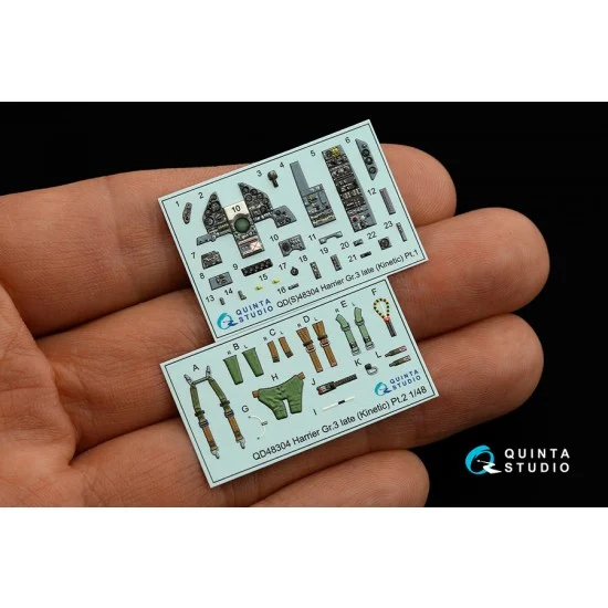 Quinta Studio QD48304 1/48 Hawker Siddeley Harrier Gr.3 Late Interior Detail Parts for Kinetic kits - Model Planes