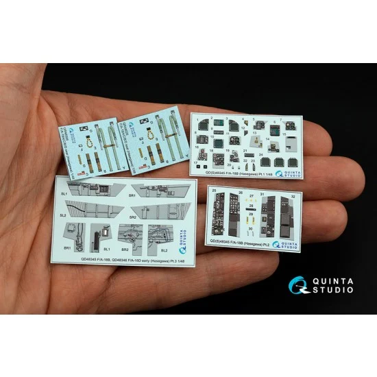 Quinta Studio QD48345 1/48 F/A-18B Hornet Interior Detail Parts for Hasegawa kits
