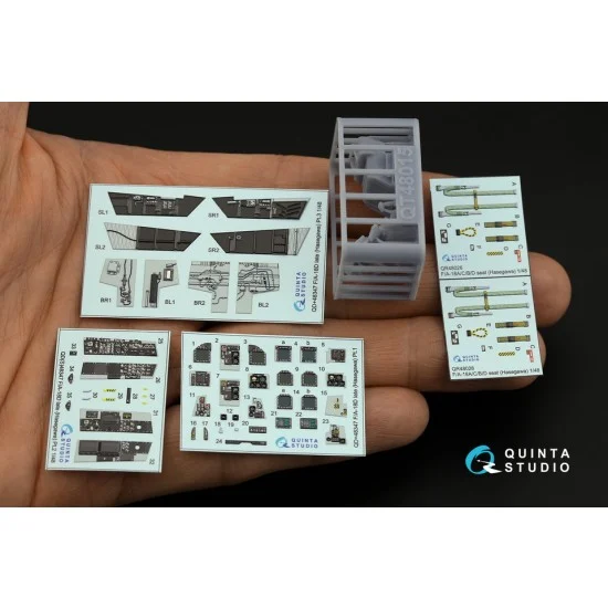 Quinta Studio QD+48347 1/48 FA-18D Late Coloured Interior Detail Parts for Hasegawa kits with Resin parts