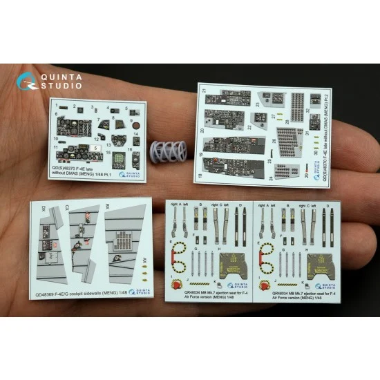 Quinta Studio QD+48370 1/48 F-4E late without DMAS Interior Parts (3D decal & resin) for Meng kits