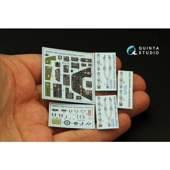 Quinta Studio QD48377 1/48 TBM-3 Avenger Interior Parts (3D decal) for HobbyBoss kits