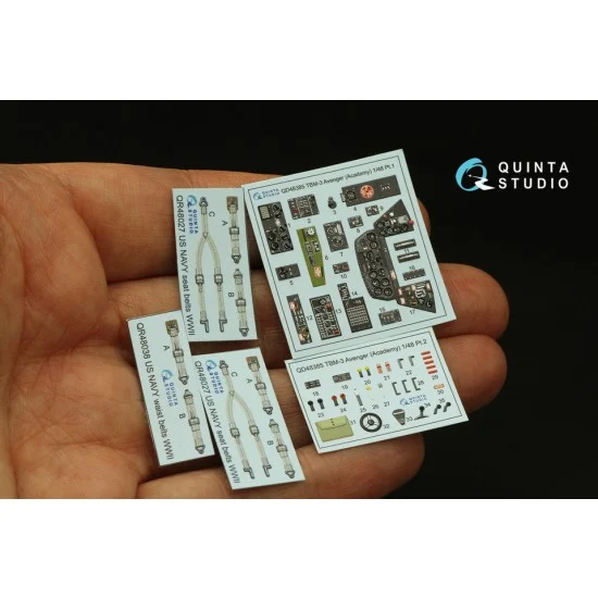 Quinta Studio QD48385 1/48 TBM-3 Avenger Interior Parts (3D decal) for Accurate Miniatures/Academy