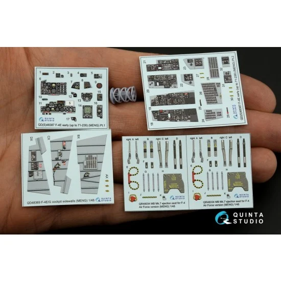 Quinta Studio QD+48387 1/48 F-4E early with slatted wing Interior Parts (3D decal) for Meng kits