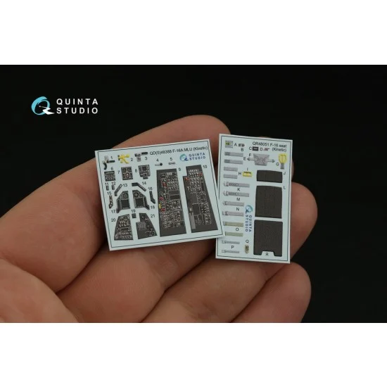 Quinta Studio QD48388 1/48 F-16A MLU Interior Parts (3D decal) for Kinetic kits