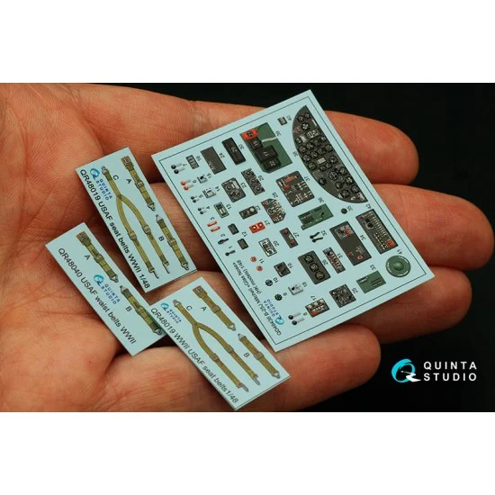 Quinta Studio QD48436 1/48 B-25J Mitchell Glass Nose Coloured Interior Detail Parts for HK Models