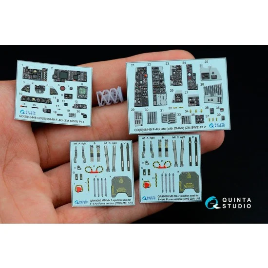 Quinta Studio QD+48449 1/48 F-4G Late Interior 3D Decal for Zoukei Mura SWS kits w/Resin Parts