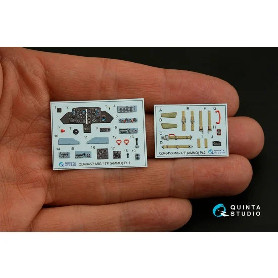 Quinta Studio QD48453 1/48 MiG-17F Coloured Interior Detail Parts for AMMO/Kinetic kits