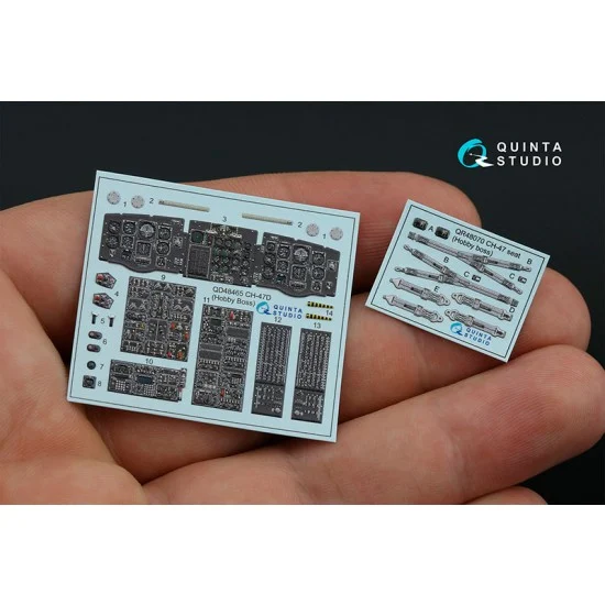 Quinta Studio QD48465 1/48 CH-47D Coloured Interior Detail Parts for HobbyBoss kits