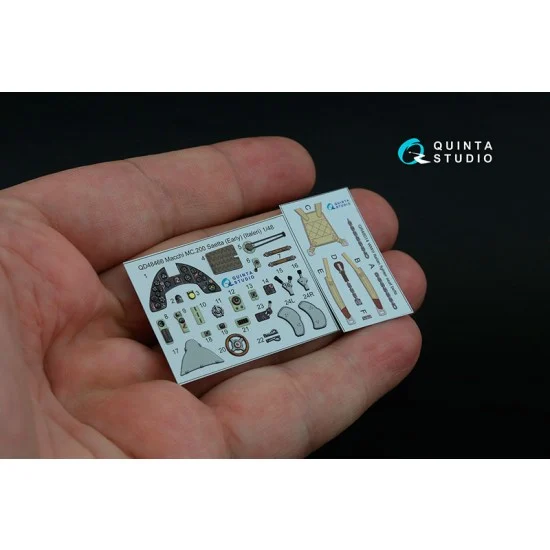 Quinta Studio QD48466 1/48 Macchi MC.200 Saetta Early Coloured Interior Detail Parts for Italeri kits - Model Planes