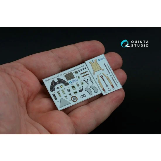 Quinta Studio QD48467 1/48 Macchi MC.200 Saetta Late Coloured Interior Detail Parts for Italeri/Tamiya kits - Model Planes