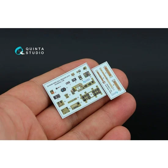 Quinta Studio QD48468 1/48 A6M2 Zero (Mitsubishi) Coloured Interior Detail Parts for Academy kits - Model Planes