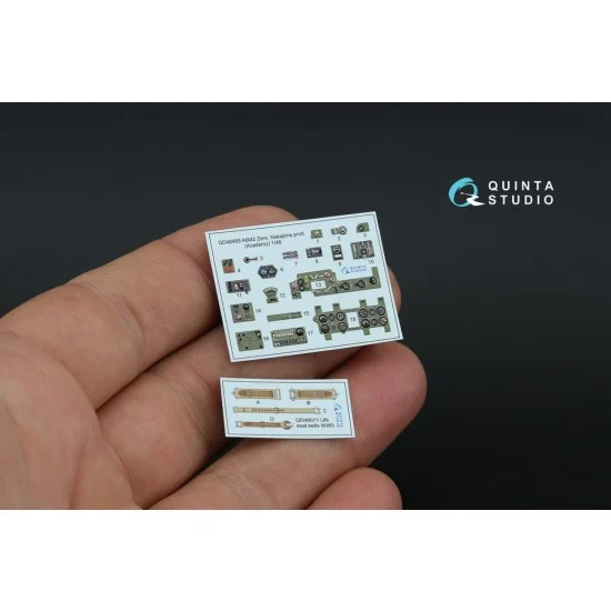 Quinta Studio QD48469 1/48 A6M2 Zero (Nakajima) Coloured Interior Detail Parts for Academy kits - Model Planes