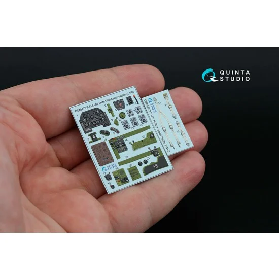 Quinta Studio QD48473 1/48 P-51A Coloured Interior Detail Parts for Accurate Miniatures/Academy kits
