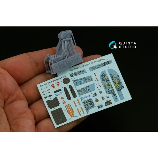 Quinta Studio QD+48480 1/48 Su-17M4/Su-22M4 Interior 3D Decal for Hobby Boss kits w/Resin Parts