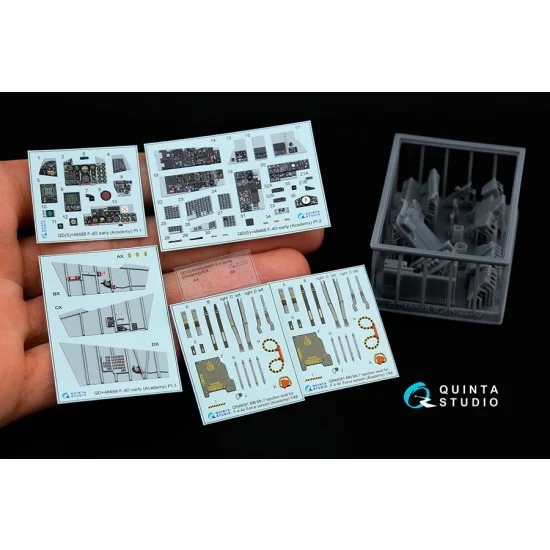 Quinta Studio QD+48488 1/48 F-4D Early Phantom II Interior 3D Decal for Academy kits w/Resin Parts