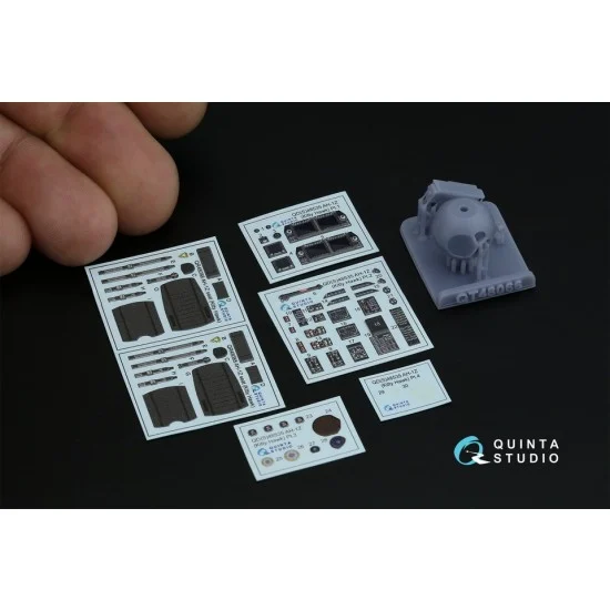 Quinta Studio QD+48535 1/48 AH-1Z Zulu Cobra/Viper Interior 3D Decal for KittyHawk (with 3D-printed resin)