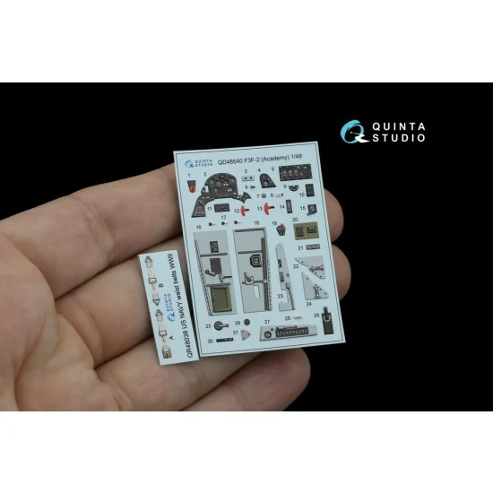 Quinta Studio QD48540 1/48 F3F-2 Interior 3D Decal for Academy/Accurate Miniatures kits