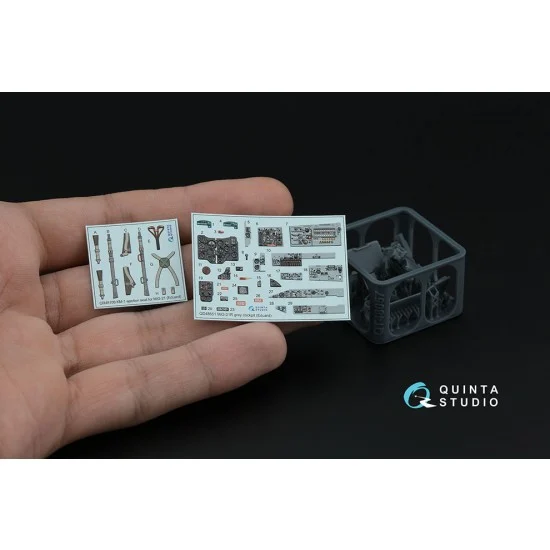 Quinta Studio QD+48551 1/48 MiG-21R (grey Cockpit panels) Detail Parts on 3D Decal for Eduard (w/resin parts)
