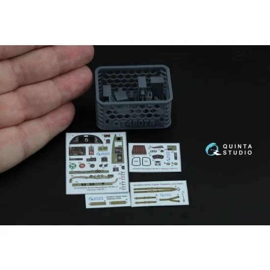 Quinta Studio QD+48555 1/48 Bristol Beaufighter NF.Mk.VI Interior 3D Decal for Tamiya (with 3D-printed resin)