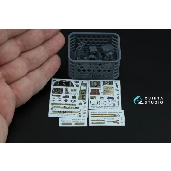 Quinta Studio QD+48556 1/48 Bristol Beaufighter TF.Mk.X Interior 3D Decal for Tamiya (with 3D-printed resin)