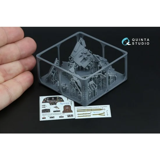 Quinta Studio QD+48616 1/48 Fairey Barracuda Pilot's Cockpit Interior 3D Decal (Trumpeter) with parts - Model Planes