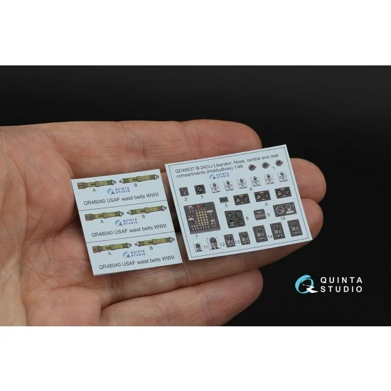 Quinta Studio QD48637 1/48 B-24D/B-24J Liberator Nose Central Rear Compartments Interior for Hobby Boss