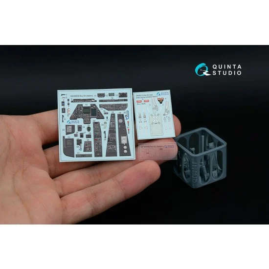 Quinta Studio QD+48638 1/48 Ka-50 (black panels) Interior Details on 3D Decal (Italeri) with parts