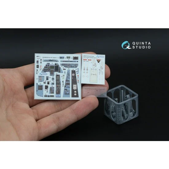 Quinta Studio QD+48639 1/48 Ka-50 (blue-grey panels) Interior Details on 3D Decal (Italeri) with parts