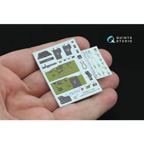 Quinta Studio QD48641 1/48 P-38G Lightning Interior Details on 3D Decal (Hasegawa)