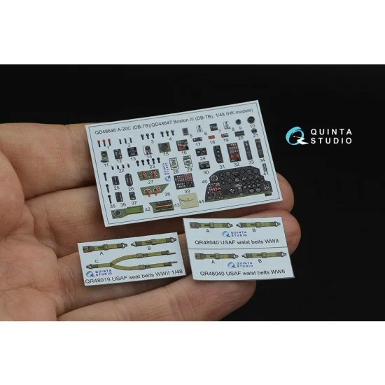 Quinta Studio QD48646 1/48 A-20C Havoc (DB-7B) Interior Details on 3D Decal (HK models)